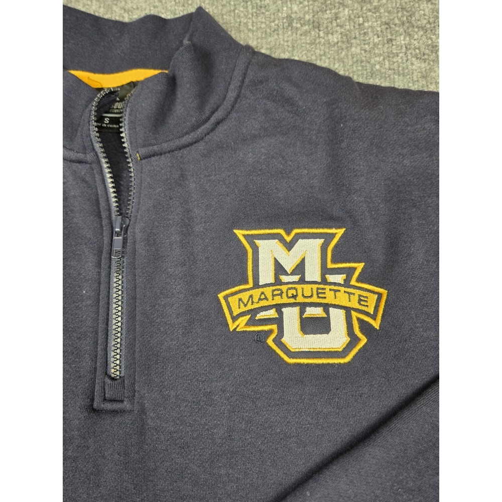Marquette Golden Eagles Colosseum 1/4 Zip Sweatshirt Mens Small Navy NCAA #1107